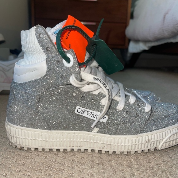 OFF-WHITE 3.0 Court Glitter High Top Sneaker SIZE 38 WOMANS COMES WITH BOX - Picture 3 of 6